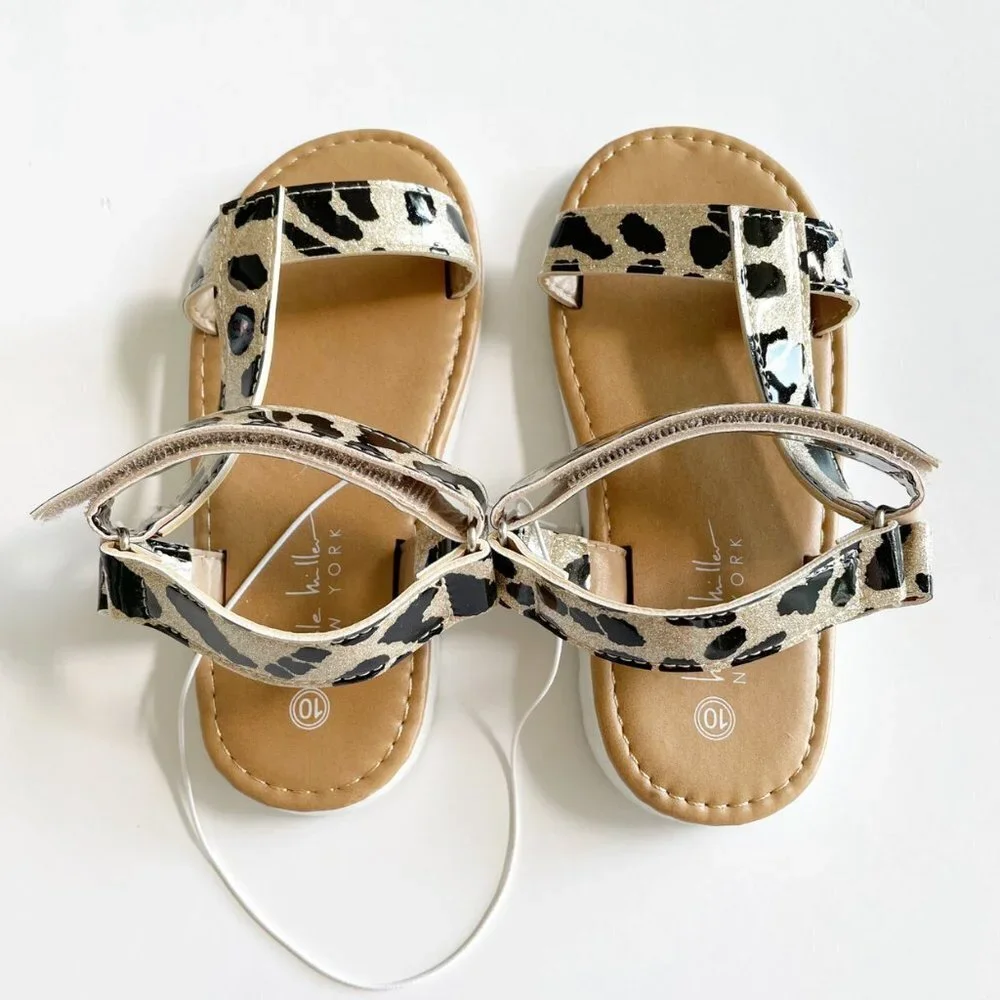 Nicole Miller Ankle Strap Leopard Sandals